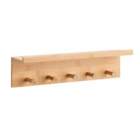 Leen Bakker - Wandkapstok Hazel - Naturel - 12x49x9,5 Cm - Bamboe - Bruin