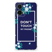 Motorola Moto G35 Anti Shock Case Flowers Blue DTMP