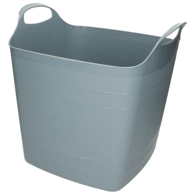 Flexibele kuip - 25L - kunststof - grijs blauw - emmer - wasmand