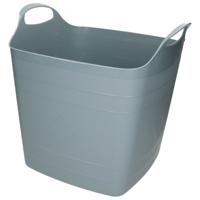 Flexibele kuip - 25L - kunststof - grijs blauw - emmer - wasmand