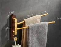 Handdoekrek | Hout & Geborsteld Goud | <50 cm | Vouwbaar & Verplaatsbaar