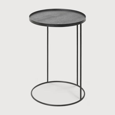 Ethnicraft Ronde Bijzettafel 'Tray' Gelakt Hout, 49cm