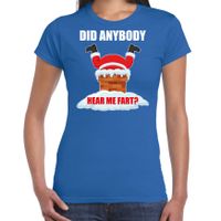 Fun Kerstshirt / outfit Did anybody hear my fart blauw voor dames