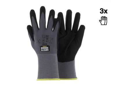 Safety Jogger Veiligheidshandschoenen met maximale beweeglijkheid | 3 Stuks | Zwart | Maat 9 - SW0306009