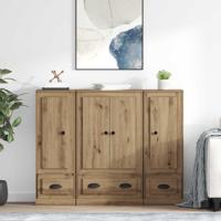 Hoge kast met lade 3 pcs Artisan Eiken Bewerkt hout