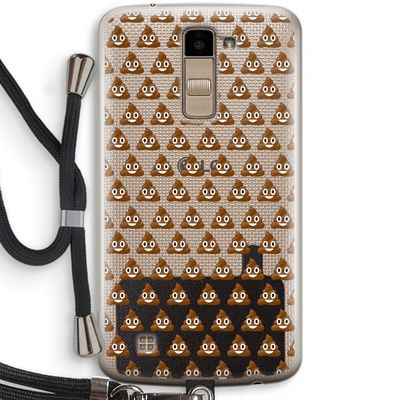 Poop emoji: LG K10 (2016) Transparant Hoesje met koord