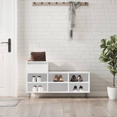 VidaXL Schoenenkast 102x36x60 cm bewerkt hout hoogglans wit