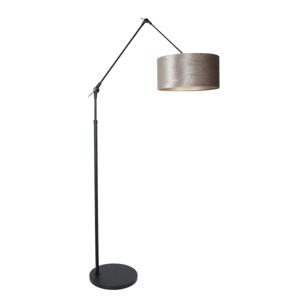 Steinhauer Vloer Leeslamp Prestige Chic zwart met 40cm taupe velourse kap 8116ZW