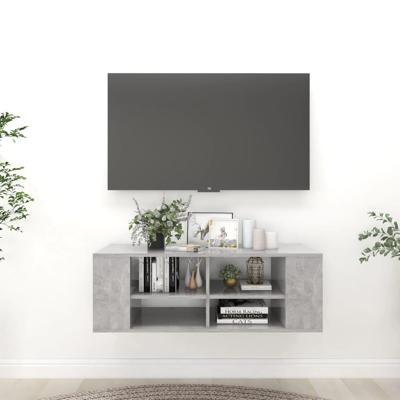 Tv-wandmeubel 102x35x35 cm bewerkt hout betongrijs