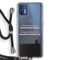 gij zijt ook iemand: Motorola Moto G9 Plus Transparant Hoesje met koord