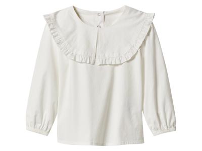 lupilu Kinder shirt met sierkraag (Wit, 122/128)