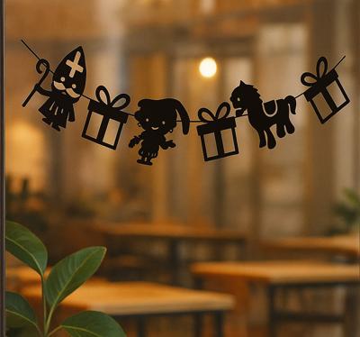 Vlaggetjespakjes, piet & sint etalage sticker