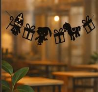 Vlaggetjespakjes, piet & sint etalage sticker