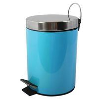 MSV Prullenbak/pedaalemmer - metaal - turquoise blauw - 3 liter - 17 x 25 cm - Badkamer/toilet   -