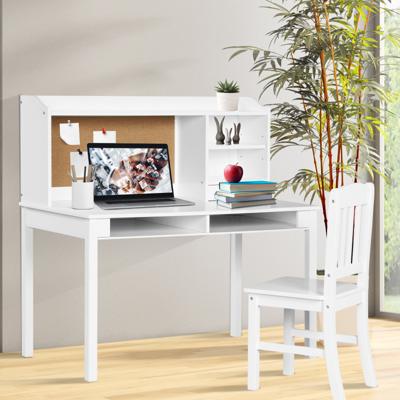 Kindertafelset met Prikbord Kinderbureau met Stoel Jeugdbureau met Opzetstuk Lades & Verstelbare Plank Wit