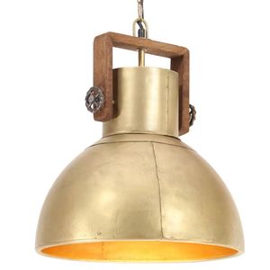 VidaXL Hanglamp industrieel rond 25 w e27 40 cm messingkleurig
