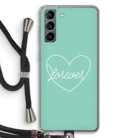 Forever heart pastel: Samsung Galaxy S21 Transparant Hoesje met koord