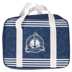 Gerimport kleine koeltas voor lunch - blauw met leuke print - 28 x 9 x 22 cm 5 liter - Koeltas