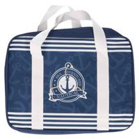 Gerimport kleine koeltas voor lunch - blauw met leuke print - 28 x 9 x 22 cm 5 liter - Koeltas - thumbnail