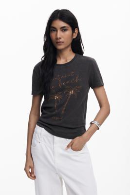 Palmboom T-shirt - BLACK - L