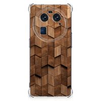 Stevig Telefoonhoesje voor OPPO Find X6 Wooden Cubes - thumbnail