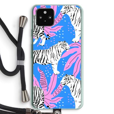 Tijger: Pixel 5a 5G Transparant Hoesje met koord