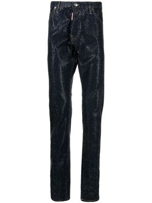 DSQUARED2 jean slim à ornements en cristal - Bleu