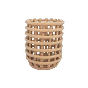 Keukengerei pot keramiek - beige - ø13.5x17 cm