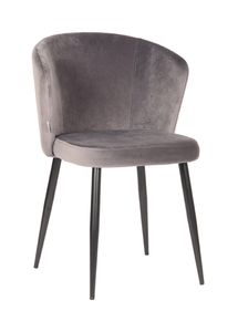 LABEL51 Eetkamerstoel 'Wave' Velvet, kleur Grijs