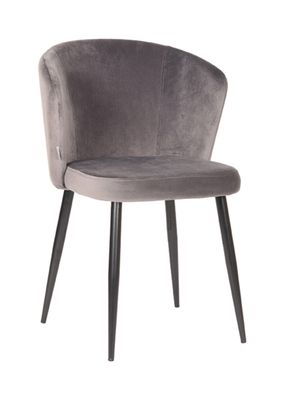 LABEL51 Eetkamerstoel 'Wave' Velvet, kleur Grijs