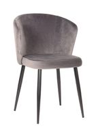 LABEL51 Eetkamerstoel 'Wave' Velvet, kleur Grijs
