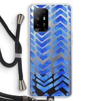 Blauwe pijlen: Oppo A94 5G Transparant Hoesje met koord