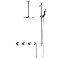 Hotbath Cobber X - CX7067 - Inbouw Regendoucheset - Chroom - 2 Stopkranen - Thermostatisch - Plafondbuis 30 cm - Hoofddouche 200 mm - Staafhanddouche - Glijstang 900 mm - Waterbesparend