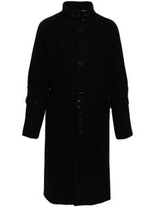 Ximon Lee manteau ceinturé en laine mélangée - Noir