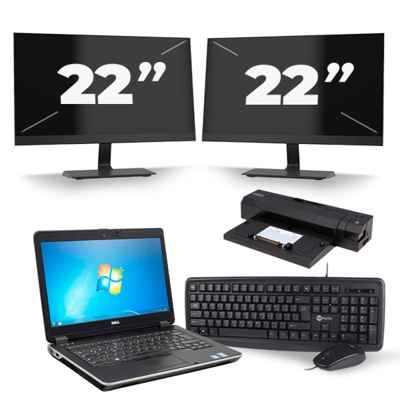 Dell Latitude E6440 - Intel Core i7-4e Generatie - 14 inch - 8GB RAM - 256GB SSD - Windows 11 + 2x 22 inch Monitor