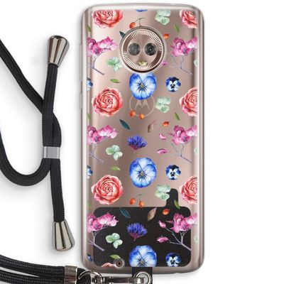 Bloemetjes: Motorola Moto G6 Transparant Hoesje met koord