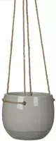 Mica Decorations Resa hangpot rond 16,5x13,5 cm licht grijs