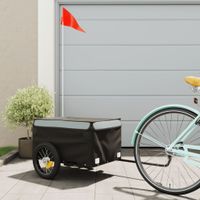 Fietstrailer 30 kg ijzer zwart en grijs