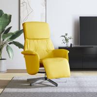 Fauteuil verstelbaar met voetensteun stof lichtgeel