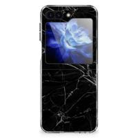 Samsung Galaxy Z Flip 6 | TPU | Siliconen hoesje | Marmer Zwart - Origineel Cadeau Vader