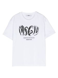 MSGM Kids t-shirt à logo imprimé - Blanc