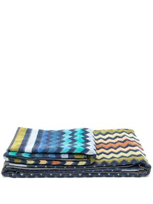 Missoni Home serviette de bain à motif zig-zag - Bleu