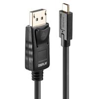 LINDY 43307 USB-C-displaykabel Aansluitkabel USB-C stekker, DisplayPort-stekker 10.00 m Zwart