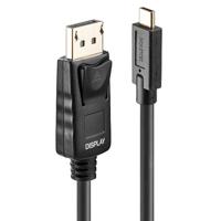 LINDY 43307 USB-C-displaykabel Aansluitkabel USB-C stekker, DisplayPort-stekker 10.00 m Zwart 4K UHD