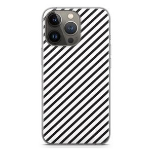 Strepen zwart-wit: iPhone 13 Pro Transparant Hoesje