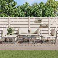 5-delige Loungeset met kussens poly rattan antracietkleurig