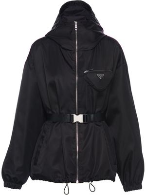 Prada veste Re-Nylon à capuche - Noir