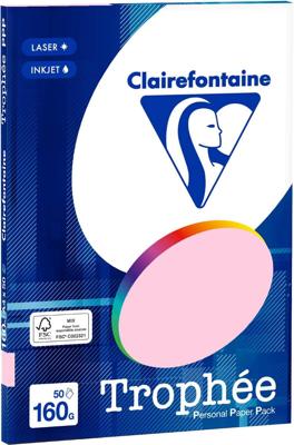 Roze A4 papier 160 gram 50 vel Clairefontaine Trophée