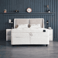 Boxspring Met Opbergruimte Twinbedd 180x200 Cm Direct Leverbaar & Hoge Instap & Medium & 7 Comfortzones SKYBEDD - Dekbed-Discounter.nl