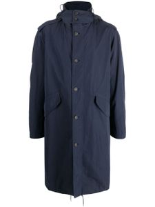 A.P.C. parka en coton mélangé à capuche - Bleu